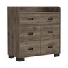Tuhome Alyn Dresser, Four Legs, Four Drawers, One Double Drawer, Superior Top, Dark Brown CLB7153